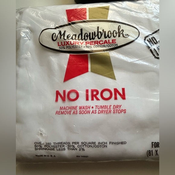 Meadowbrook Luxury Percale No Iron Full Flat Sheet Irregular - Picture 4 of 5